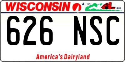 WI license plate 626NSC