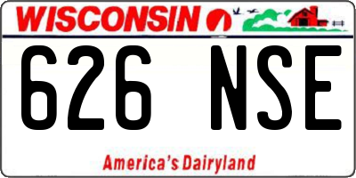 WI license plate 626NSE