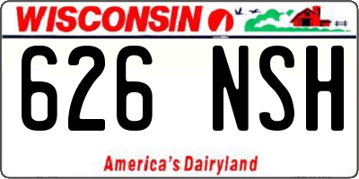 WI license plate 626NSH
