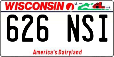WI license plate 626NSI