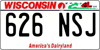 WI license plate 626NSJ