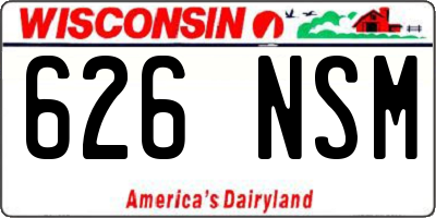 WI license plate 626NSM