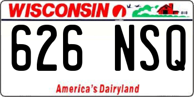 WI license plate 626NSQ
