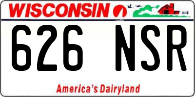 WI license plate 626NSR