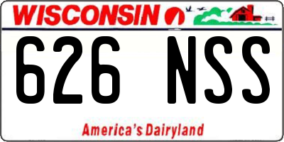 WI license plate 626NSS