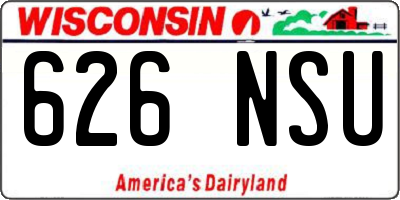 WI license plate 626NSU