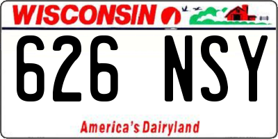 WI license plate 626NSY