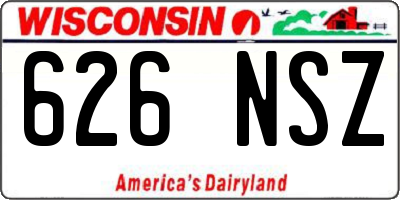 WI license plate 626NSZ