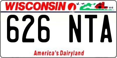 WI license plate 626NTA