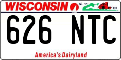 WI license plate 626NTC