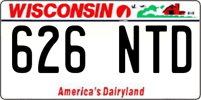 WI license plate 626NTD