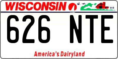 WI license plate 626NTE