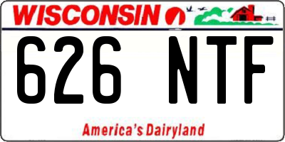 WI license plate 626NTF