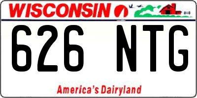 WI license plate 626NTG