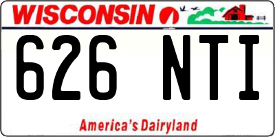 WI license plate 626NTI