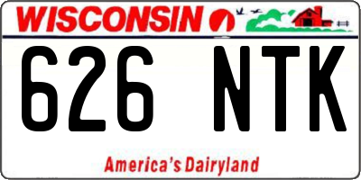 WI license plate 626NTK