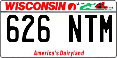 WI license plate 626NTM