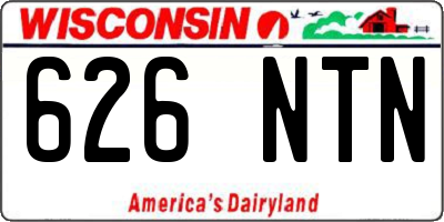 WI license plate 626NTN