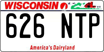 WI license plate 626NTP
