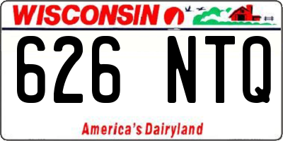 WI license plate 626NTQ
