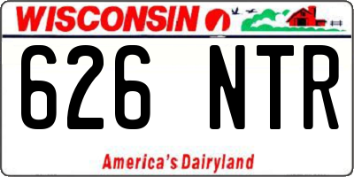 WI license plate 626NTR