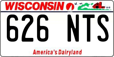 WI license plate 626NTS