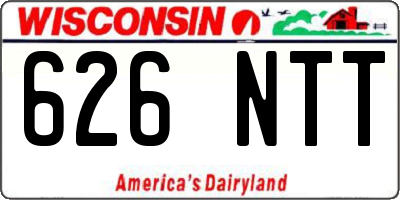 WI license plate 626NTT