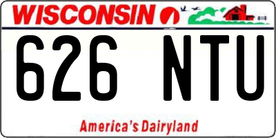 WI license plate 626NTU