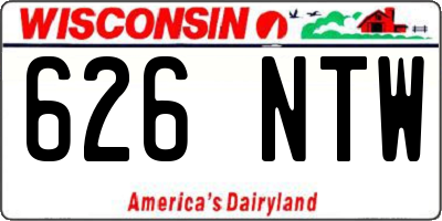 WI license plate 626NTW