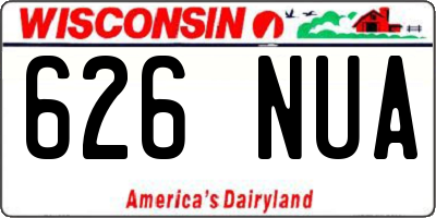 WI license plate 626NUA