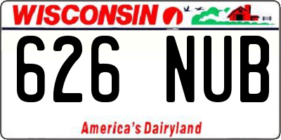 WI license plate 626NUB