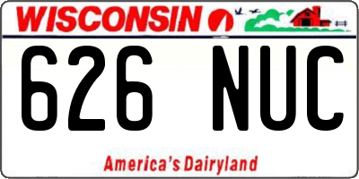 WI license plate 626NUC