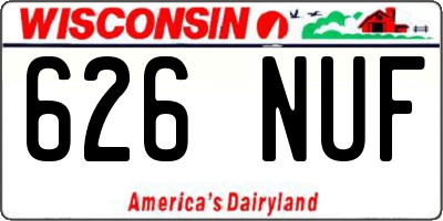 WI license plate 626NUF