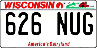 WI license plate 626NUG