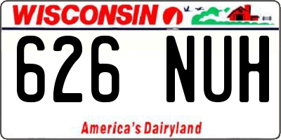 WI license plate 626NUH