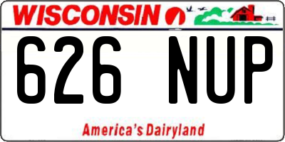 WI license plate 626NUP