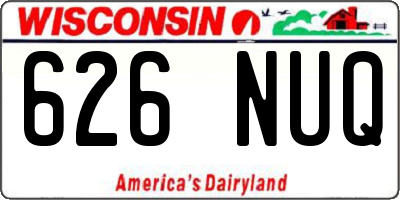 WI license plate 626NUQ