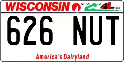 WI license plate 626NUT