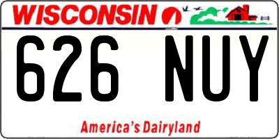 WI license plate 626NUY