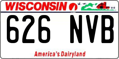 WI license plate 626NVB