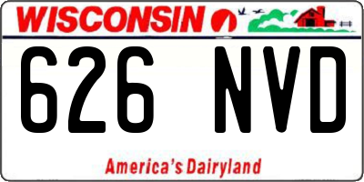 WI license plate 626NVD