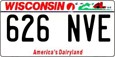 WI license plate 626NVE