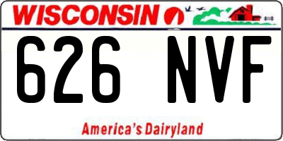 WI license plate 626NVF