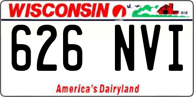 WI license plate 626NVI