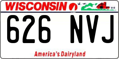 WI license plate 626NVJ