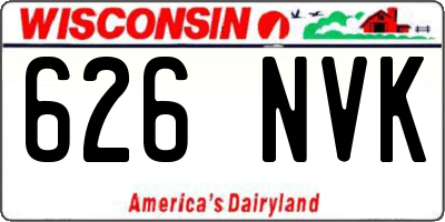 WI license plate 626NVK