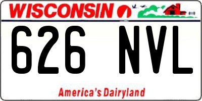 WI license plate 626NVL