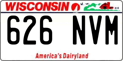WI license plate 626NVM