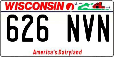 WI license plate 626NVN