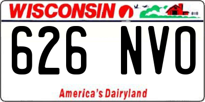 WI license plate 626NVO
